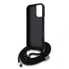 Husă spate Guess PU 4G cu logo metalic, tip crossbody, pentru iPhone 16, maro