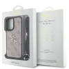 Husă spate Guess PU 4G cu logo metalic, tip crossbody, pentru iPhone 16, roz