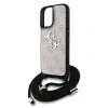 Husă spate Guess PU 4G cu logo metalic, tip crossbody, pentru iPhone 16, roz