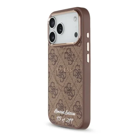 Husa spate Guess PU 4G MagSafe Strap Limited Edition 299 pentru iPhone 17 Pro, maro