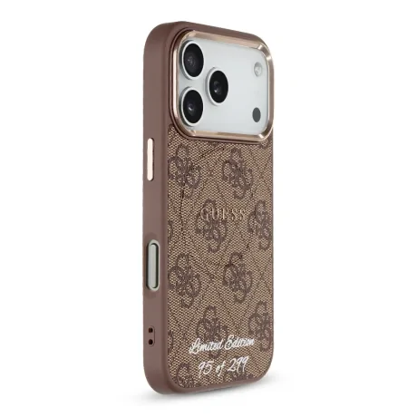 Husa spate Guess PU 4G MagSafe Strap Limited Edition 299 pentru iPhone 17 Pro, maro