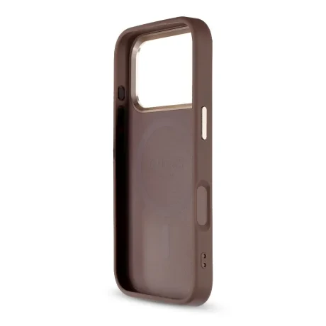 Husa spate Guess PU 4G MagSafe Strap Limited Edition 299 pentru iPhone 17 Pro, maro