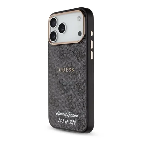 Husă spate Guess PU 4G MagSafe Strap Limited Edition 299 pentru iPhone 17 Pro Max Negru