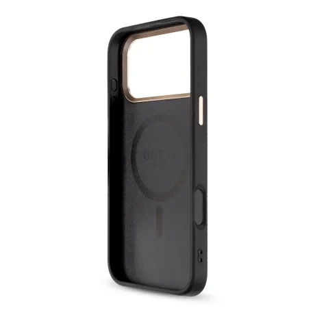 Husă spate Guess PU 4G MagSafe Strap Limited Edition 299 pentru iPhone 17 Pro Max Negru