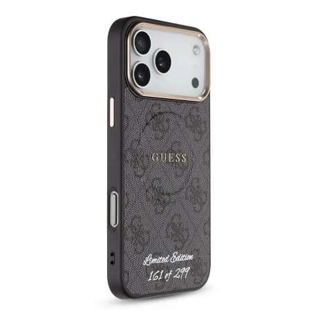 Husă spate Guess PU 4G MagSafe Strap Limited Edition 299 pentru iPhone 17 Pro Max Negru