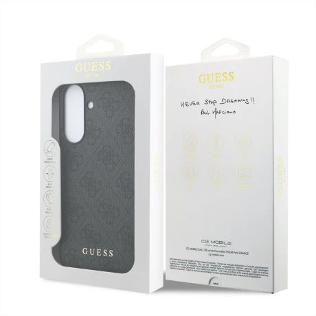 Husa spate Guess PU 4G Metal Classic Logo pentru Samsung Galaxy A37, gri