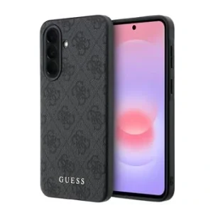 Husa spate Guess PU 4G Metal Classic Logo pentru Samsung Galaxy A37, gri
