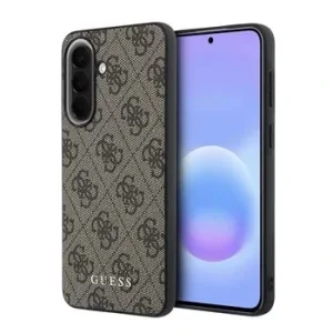 Husa spate Guess PU 4G Metal Classic Logo pentru Samsung Galaxy A57, maro