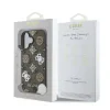 Husă spate Guess PU 4G Peony MagSafe pentru iPhone 16, maro