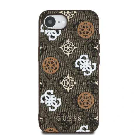 Husa spate Guess PU 4G Peony MagSafe pentru iPhone 16e/17e, maro