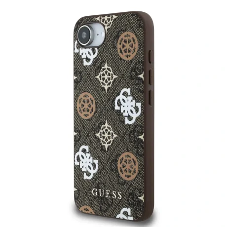 Husa spate Guess PU 4G Peony MagSafe pentru iPhone 16e/17e, maro