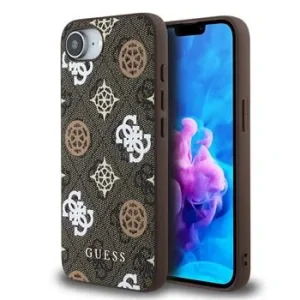 Husa spate Guess PU 4G Peony MagSafe pentru iPhone 16e/17e, maro
