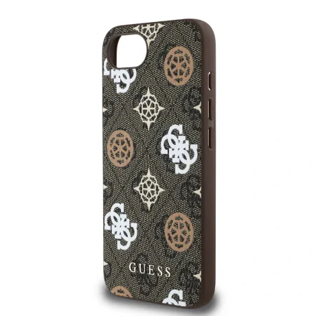 Husa spate Guess PU 4G Peony MagSafe pentru iPhone 16e/17e, maro