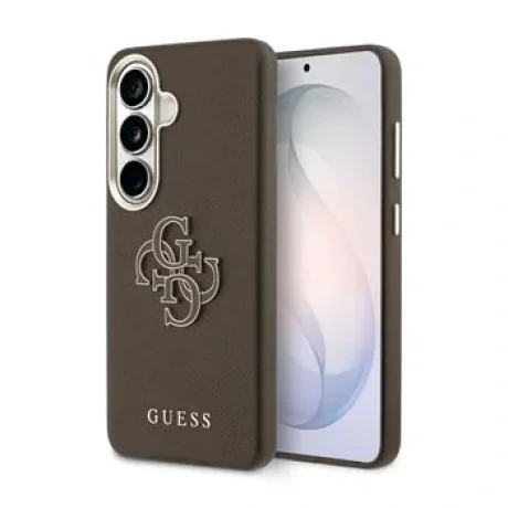 Husa spate Guess PU 4G Resin Metal Logo pentru Samsung Galaxy S26+ Maro