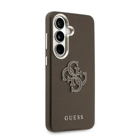 Husa spate Guess PU 4G Resin Metal Logo pentru Samsung Galaxy S26+ Maro