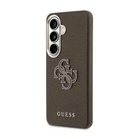 Husa spate Guess PU 4G Resin Metal Logo pentru Samsung Galaxy S26+ Maro