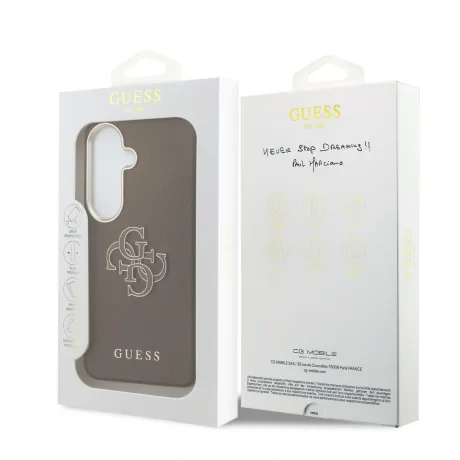 Husa spate Guess PU 4G Resin Metal Logo pentru Samsung Galaxy S26, maro