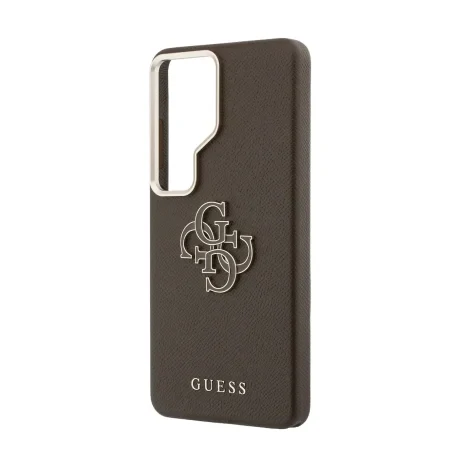Husa spate Guess PU 4G Resin Metal Logo pentru Samsung Galaxy S26 Ultra, maro