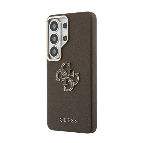 Husa spate Guess PU 4G Resin Metal Logo pentru Samsung Galaxy S26 Ultra, maro