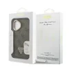 Husă spate Guess PU 4G Strass Triangle Logo Stand Camera Frame MagSafe pentru iPhone 16, maro