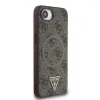 Husa spate Guess PU 4G Strass Triangle Metal Logo MagSafe pentru iPhone 16e/17e, maro