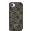 Husa spate Guess PU 4G Strass Triangle Metal Logo MagSafe pentru iPhone 16e/17e, maro