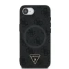 Husa spate Guess PU 4G Strass Triangle Metal Logo MagSafe pentru iPhone 16e/17e Negru