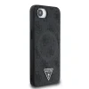 Husa spate Guess PU 4G Strass Triangle Metal Logo MagSafe pentru iPhone 16e/17e Negru