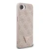 Husa spate Guess PU 4G Strass Triangle Metal Logo pentru iPhone 16e/17e, roz