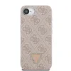 Husa spate Guess PU 4G Strass Triangle Metal Logo pentru iPhone 16e/17e, roz
