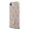 Husa spate Guess PU 4G Strass Triangle Metal Logo pentru iPhone 16e/17e, roz