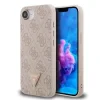 Husa spate Guess PU 4G Strass Triangle Metal Logo pentru iPhone 16e/17e, roz