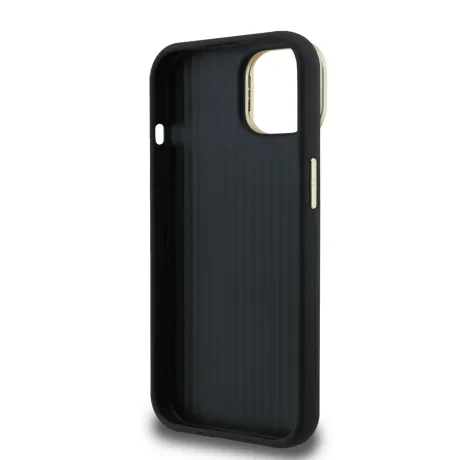 Husă spate Guess PU cu logo 4G, cadru foto, pentru iPhone 13, neagră