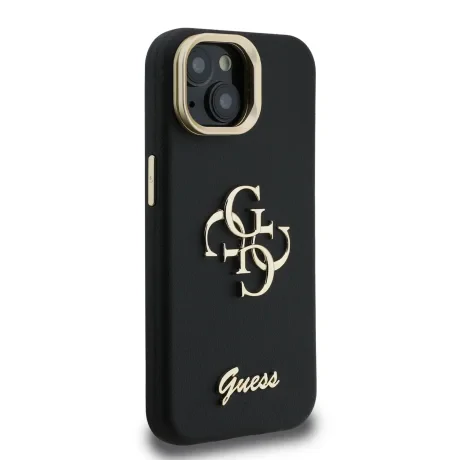 Husă spate Guess PU cu logo 4G, cadru foto, pentru iPhone 13, neagră