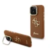 Husă spate Guess PU cu logo 4G, cadru foto, pentru iPhone 15 Pro, maro