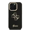 Husă spate Guess PU cu logo 4G, cadru foto, pentru iPhone 15 Pro, neagră