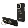 Husă spate Guess PU cu logo 4G, cadru foto, pentru iPhone 15 Pro, neagră