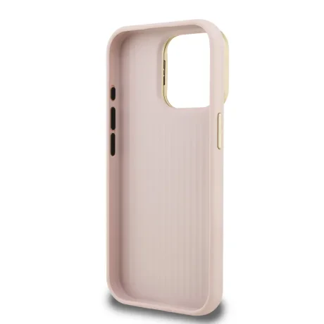 Husă spate Guess PU cu logo 4G, cadru foto, pentru iPhone 15 Pro, roz