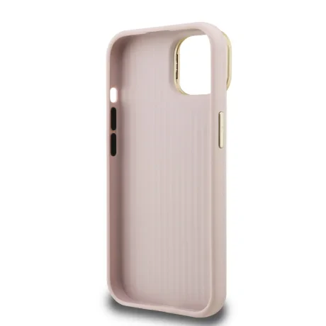 Husă spate Guess PU cu logo 4G, cadru foto, pentru iPhone 15, roz