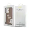 Husă spate Guess PU cu logo 4G, cadru foto, pentru iPhone 16, maro