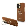 Husă spate Guess PU cu logo 4G, cadru foto, pentru iPhone 16, maro