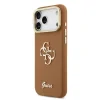 Husă spate Guess PU cu logo 4G, cadru foto, pentru iPhone 17 Pro Max, maro