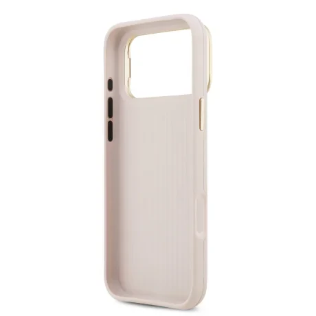 Husă spate Guess PU cu logo 4G, cadru foto, pentru iPhone 17 Pro Max, roz