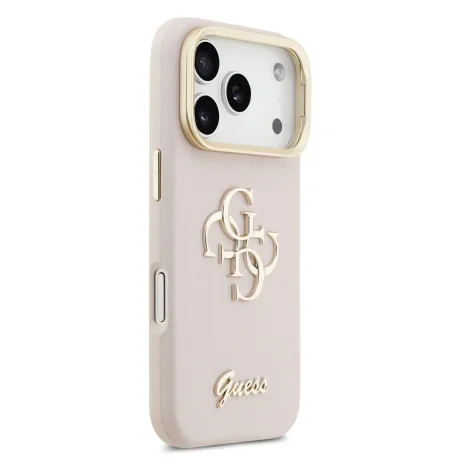 Husă spate Guess PU cu logo 4G, cadru foto, pentru iPhone 17 Pro, roz