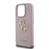 Husă spate Guess PU cu logo metalic 4G granulat pentru iPhone 15 Pro Max, roz