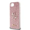 Husa spate Guess PU Fixed Glitter 4G cu logo metalic pentru iPhone 16e/17e, roz