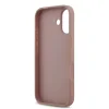 Husa spate Guess PU Fixed Glitter 4G cu logo metalic pentru iPhone 17, roz