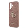 Husa spate Guess PU Fixed Glitter 4G cu logo metalic pentru iPhone 17, roz