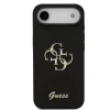 Husa spate Guess PU Fixed Glitter 4G cu logo metalic pentru iPhone Air, neagră