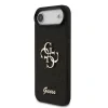 Husa spate Guess PU Fixed Glitter 4G cu logo metalic pentru iPhone Air, neagră